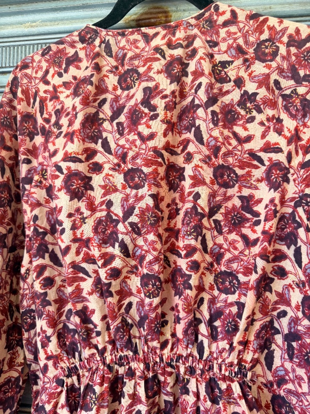 Doen Juliette Cotton Blouse in Burgundy Color Size S - Picture 10 of 10